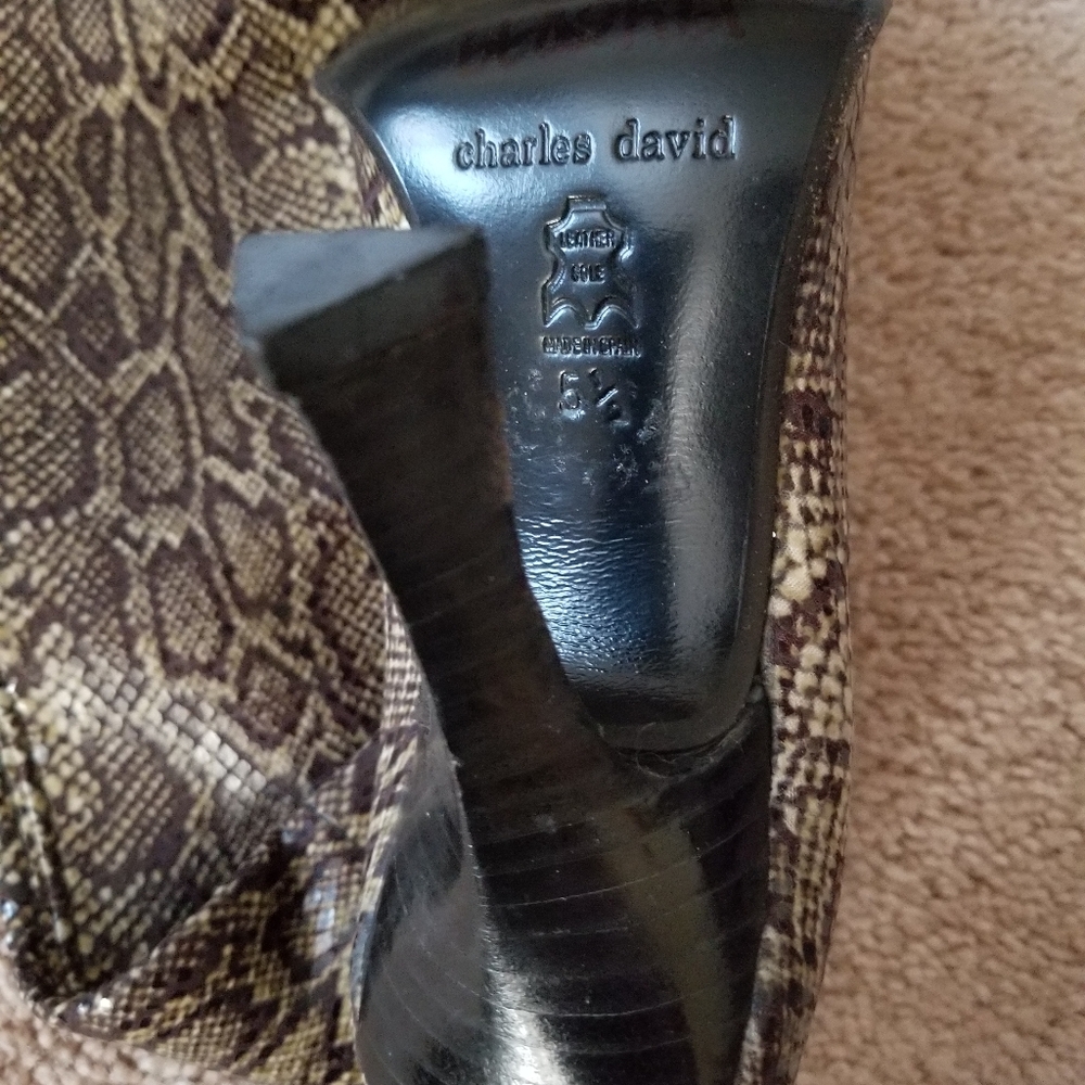 Charles David Python Pattern Above Knee Boots - image 2